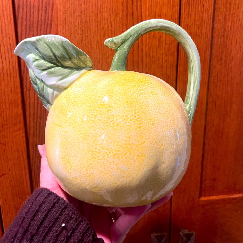 Vintage 1983 Haldon Group Ceramic 🍋 Lemon cottage core Pitcher 🍋